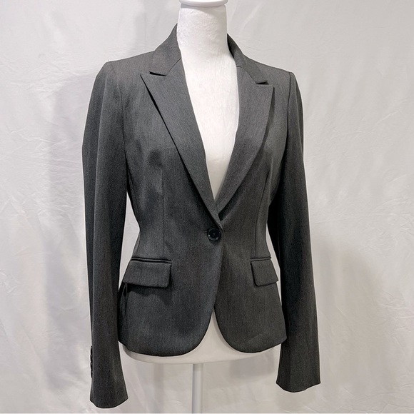 EXPRESS Women’s 6 Stretch Gray Single-Button Double Vent Blazer - Picture 1 of 12